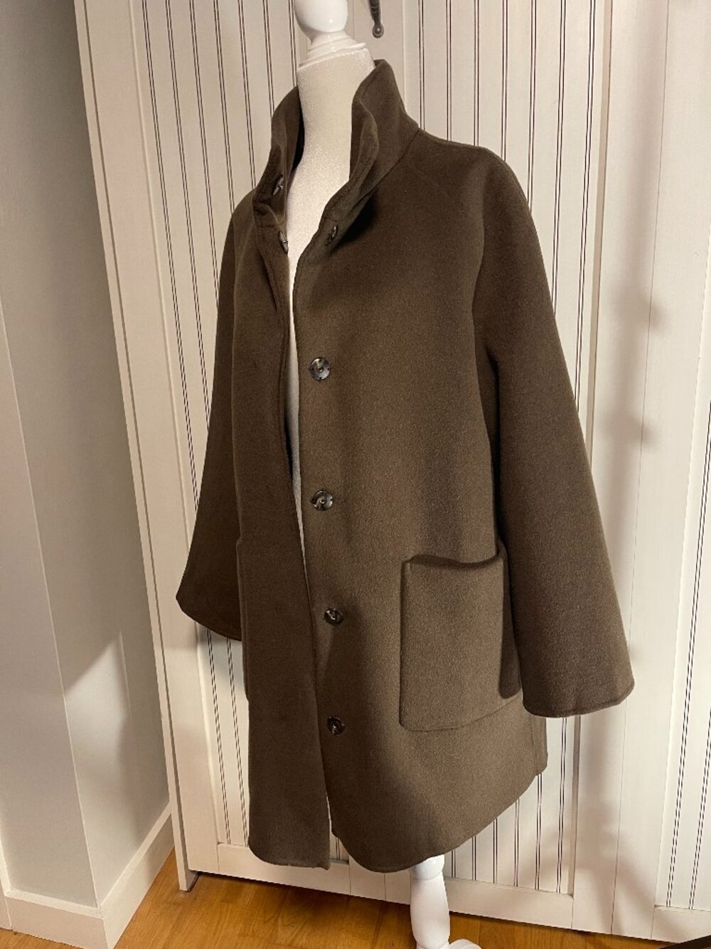 AK Anne Klein Brown Wool 73.5% Cashmere 13.8% Oversized Coat | Size 66 (M)